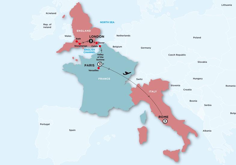 London & Paris plus Rome